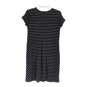 J Jill Striped Black and White Striped Dress